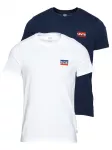LEVI'S &reg; Mar&scaron;kinėliai 'Graphic Crewneck T-Shirt - 2 Pack' tamsiai mėlyna / raudona / balta