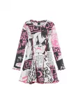 Desigual Suknelė 'Cruella Disney' &scaron;viesiai rožinė / juoda / balta