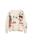 Desigual Megztinis be užsegimo 'Mickey and Minnie Mouse&trade;' smėlio spalva / raudona / juoda