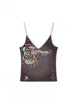 Ed Hardy Palaidinė be rankovių ruda / mi&scaron;rios spalvos