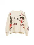Desigual Megztinis be užsegimo 'Mickey and Minnie Mouse&trade;' smėlio spalva / raudona / juoda