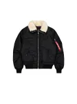 ALPHA INDUSTRIES Žieminė striukė juoda / vilnos balta