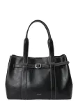 Calvin Klein Sutraukiama rankinė 'Buckle Metallic Logo Tote' juoda