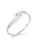 DIAMANT LETERNEL Žiedas 'Ring aus 375 Wei&szlig;gold mit Diamant' sidabrinė