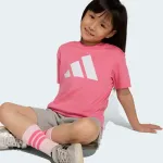ADIDAS SPORTSWEAR Treniruočių kostiumas 'ESSENTIALS T-SHIRT' pilka / &scaron;viesiai rožinė / balta