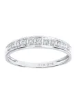 DIAMANT LETERNEL Žiedas 'Eternity-Ring aus 375 Wei&szlig;gold mit Diamant' sidabrinė