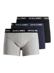 JACK & JONES Boxer trumpikės 'JACAnthony' tamsiai mėlyna / margai pilka / juoda / balta