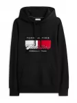 TOMMY HILFIGER Megztinis be užsegimo kraujo spalva / juoda / balta