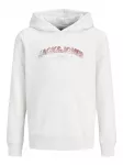 Jack & Jones Junior Megztinis be užsegimo 'JJAVERY' tamsiai raudona / margai balta