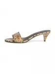 TOMMY HILFIGER &Scaron;lepetės 'Snake Print Heeled' smėlio spalva / &scaron;okolado spalva