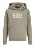 Jack & Jones Junior Megztinis be užsegimo 'JCOFusion' &scaron;viesiai pilka / tamsiai žalia / pastelinė žalia