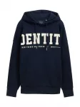 TOM TAILOR DENIM Megztinis be užsegimo tamsiai mėlyna / balta