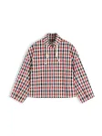 TOMMY HILFIGER Demisezoninė striukė 'CHECK' tamsiai mėlyna jūros spalva / raudona / balta