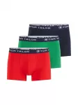 TOM TAILOR Boxer trumpikės tamsiai mėlyna jūros spalva / žolės žalia / karmino raudona