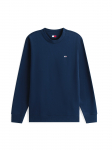 Tommy Jeans Megztinis be užsegimo tamsiai mėlyna jūros spalva / raudona / balta