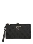 GUESS Piniginė 'LAUREL II SLG DBL ZIP ORGNZR' pilka / juoda