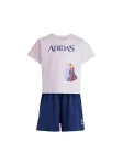 ADIDAS SPORTSWEAR Treniruočių kostiumas 'ADIDAS DISNEY FROZEN T-SHIRT' tamsiai mėlyna jūros spalva / &scaron;viesiai mėlyna / alyvinė spalva / balta