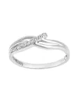 DIAMANT LETERNEL Žiedas 'Eternity-Ring aus 375 Wei&szlig;gold mit Zirkonia' sidabrinė