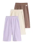 Next Kelnės nebalintos drobės spalva / &scaron;okolado spalva / &scaron;viesiai violetinė