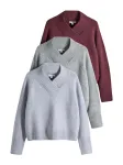 The Set Megztinis &scaron;viesiai mėlyna / &scaron;viesiai pilka / burgundi&scaron;ko vyno spalva