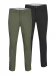 JACK & JONES &bdquo;Chino&ldquo; stiliaus kelnės 'Macro Dave' pastelinė žalia / juoda