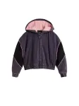 Desigual Demisezoninė striukė pilka / antracito spalva / rožinė