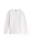 TOMMY HILFIGER Mar&scaron;kinėliai 'Essential Flag Embroidery Long Sleeve' tamsiai mėlyna / raudona / balta