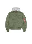 ALPHA INDUSTRIES Demisezoninė striukė 'MA-1' alyvuogių spalva / balta