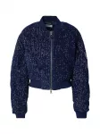 GUESS JEANS Demisezoninė striukė tamsiai mėlyna / balta