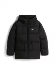 Tommy Jeans Žieminė striukė pilka / juoda / balta