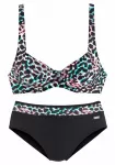 VENICE BEACH Bikinis turkio spalva / raudona / juoda / balta