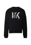 KARL LAGERFELD JEANS Megztinis be užsegimo juoda / balta