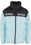 Karl Kani Žieminė striukė 'Retro Essential' &scaron;viesiai mėlyna / juoda / balta