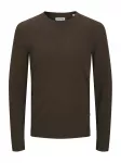 JACK & JONES Megztinis be užsegimo 'JJEEmil' &scaron;okolado spalva
