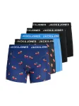JACK & JONES Boxer trumpikės 'JACTHOR' tamsiai mėlyna jūros spalva / azuro spalva / juoda / balta
