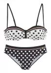 LASCANA Bikinis oranžinė / juoda / balta