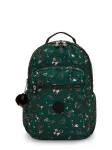 KIPLING Kuprinė 'Seoul Lap' smaragdinė spalva / tamsiai žalia / raudona / balta