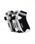 WE Fashion Kojinės pilka / juoda / balta