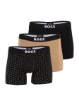 BOSS Boxer trumpikės 'BoxerBr3P' smėlio spalva / juoda / balta