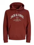 JACK & JONES Megztinis be užsegimo 'JJEDenver' safyro / tamsiai raudona / balta