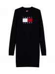 Tommy Jeans Megzta suknelė tamsiai mėlyna / raudona / juoda / balta