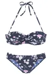 LASCANA Bikinis tamsiai mėlyna / &scaron;viesiai rožinė / balta