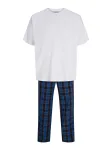 JACK & JONES Ilga pižama 'JACFlorence' tamsiai mėlyna / tamsiai mėlyna / balta