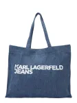 KARL LAGERFELD JEANS Pirkinių krep&scaron;ys tamsiai (džinso) mėlyna / balta