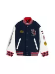 TOMMY HILFIGER Demisezoninė striukė 'Varsity' tamsiai mėlyna / geltona / raudona / balta