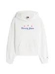 Tommy Jeans Megztinis be užsegimo 'Star Novelty' mėlyna / ugnies raudona / balta