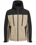 JACK & JONES Demisezoninė striukė 'Abel' smėlio spalva / juoda