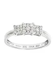 DIAMANT LETERNEL Žiedas 'Cluster-Ring aus 375 Wei&szlig;gold mit Diamant' sidabrinė