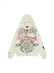 Ed Hardy Džemperis 'Gothic Roses' nebalintos drobės spalva / pastelinė mėlyna / raudona / juoda
