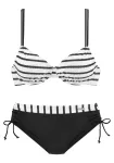 LASCANA Bikinis juoda / balta
